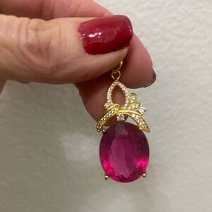 Elegant Gold and Pink natural rubellite tourmaline Gemstone